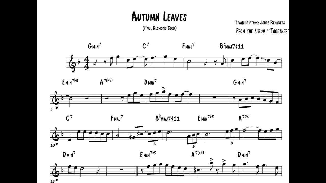 autumn leaves pdf alto sax